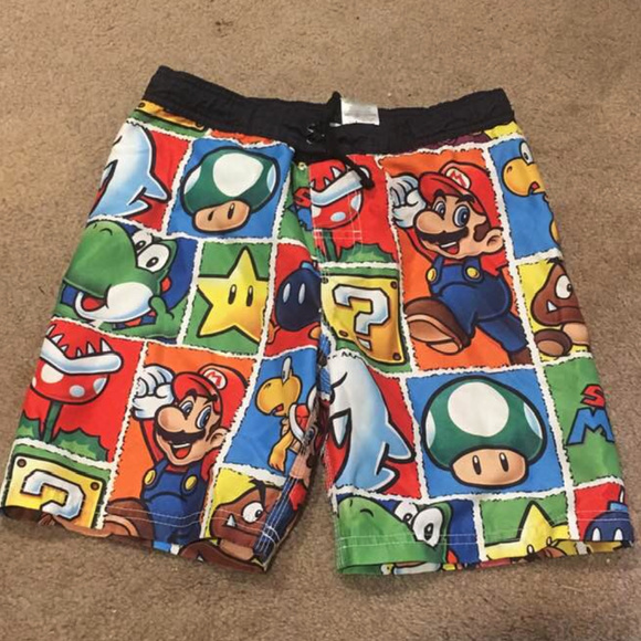 super mario brothers swim trunks